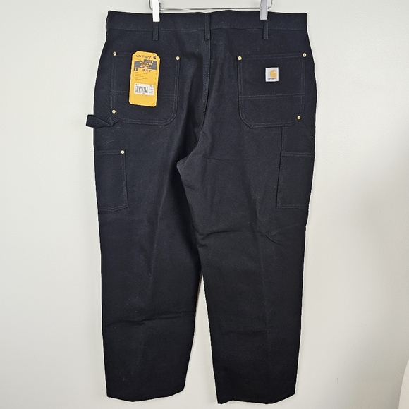 Carhartt Black Loose Fit Firm Duck Double-Front Utility Work Pant NWT 40x30 - Picture 2 of 12